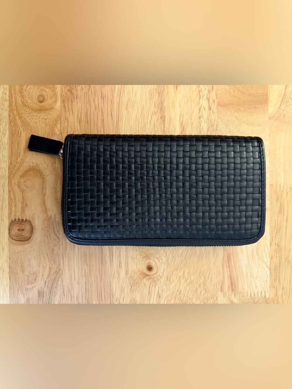 Quince Woven Black Zip Wallet
